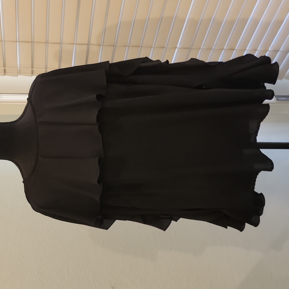 Black ruffle blouse